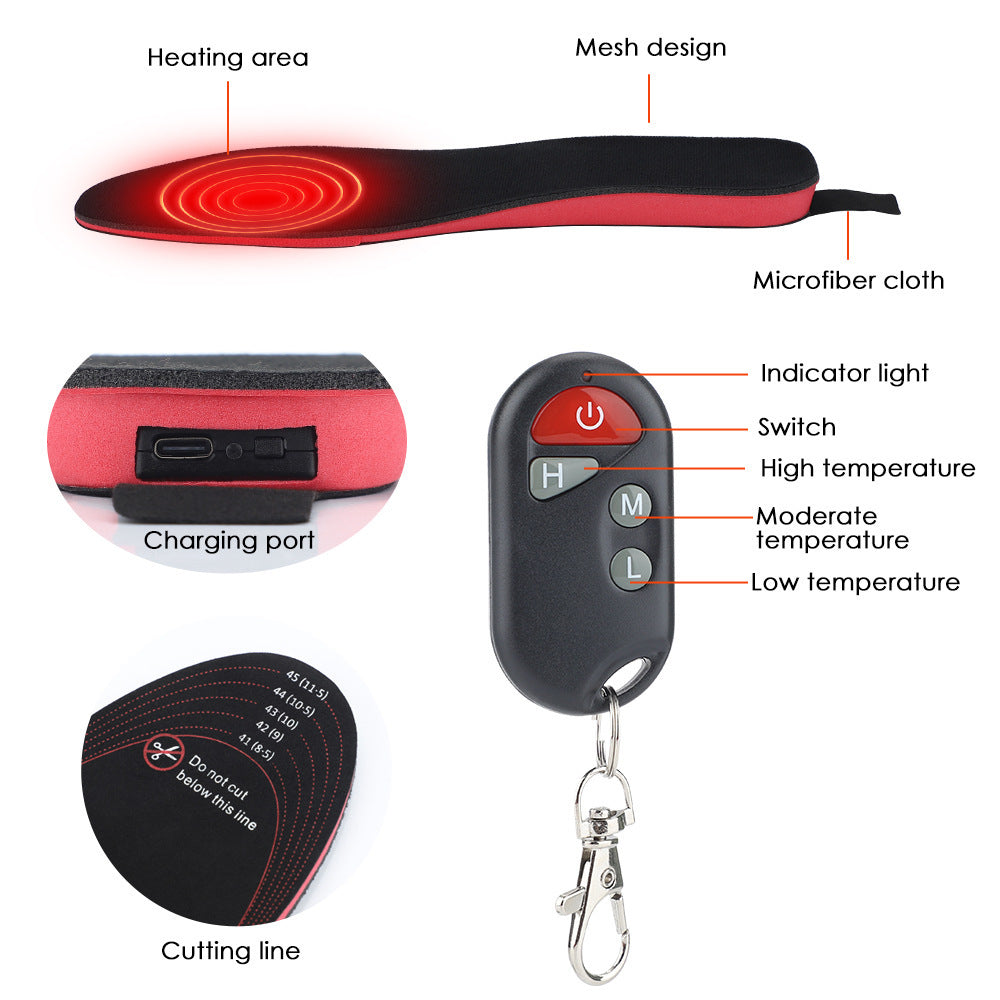 Heated Insoles For Men Women Rechargeable Heating Boot Insole Feet Warmer Pads Cut To Any Size Heating Electric Heated Insoles - Bellarte Enchanté Heated Insoles For Men Women Rechargeable Heating Boot Insole Feet Warmer Pads Cut To Any Size Heating Electric Heated Insoles